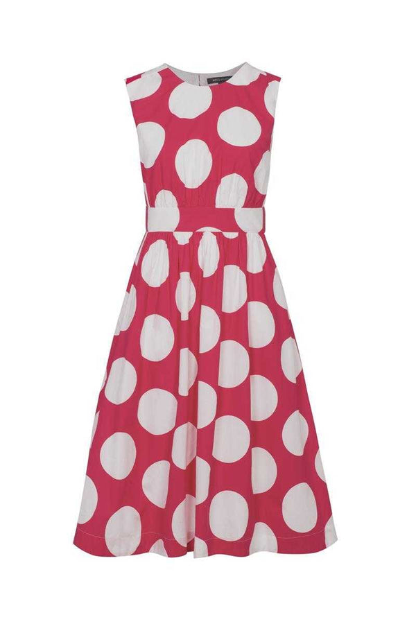 Emily and Fin Pink with White Giant Polka Lucy Dress Long - Talis Collection