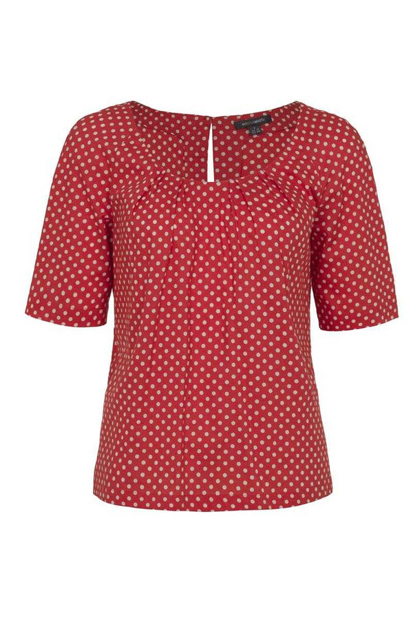 Emily and Fin Red with Small White Polka Josie Top - Talis Collection