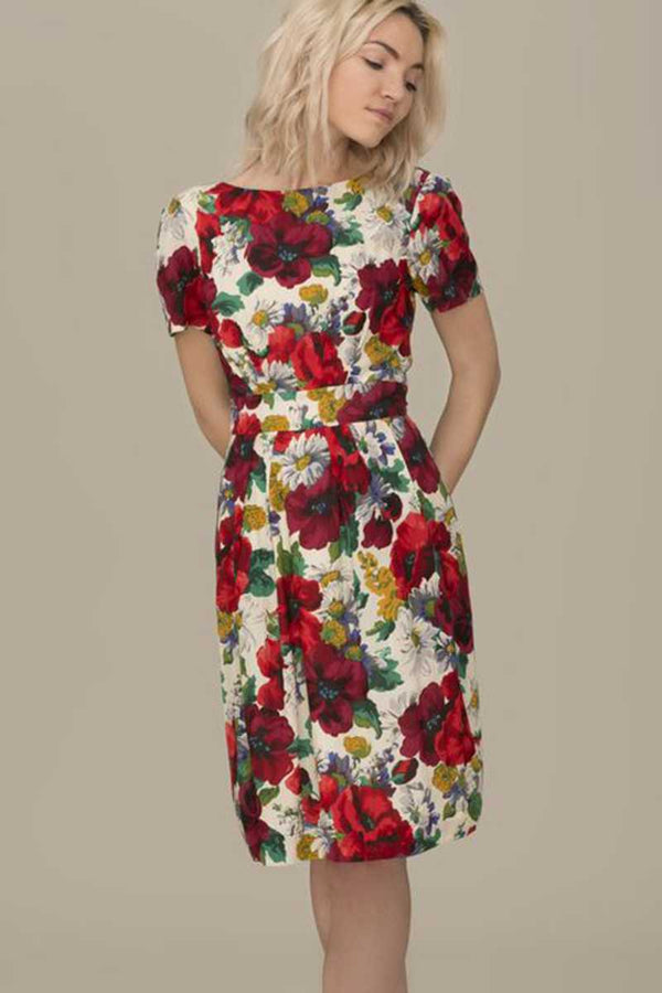 Emily and Fin Maggie Dress Red Blossom Poppies - Talis Collection