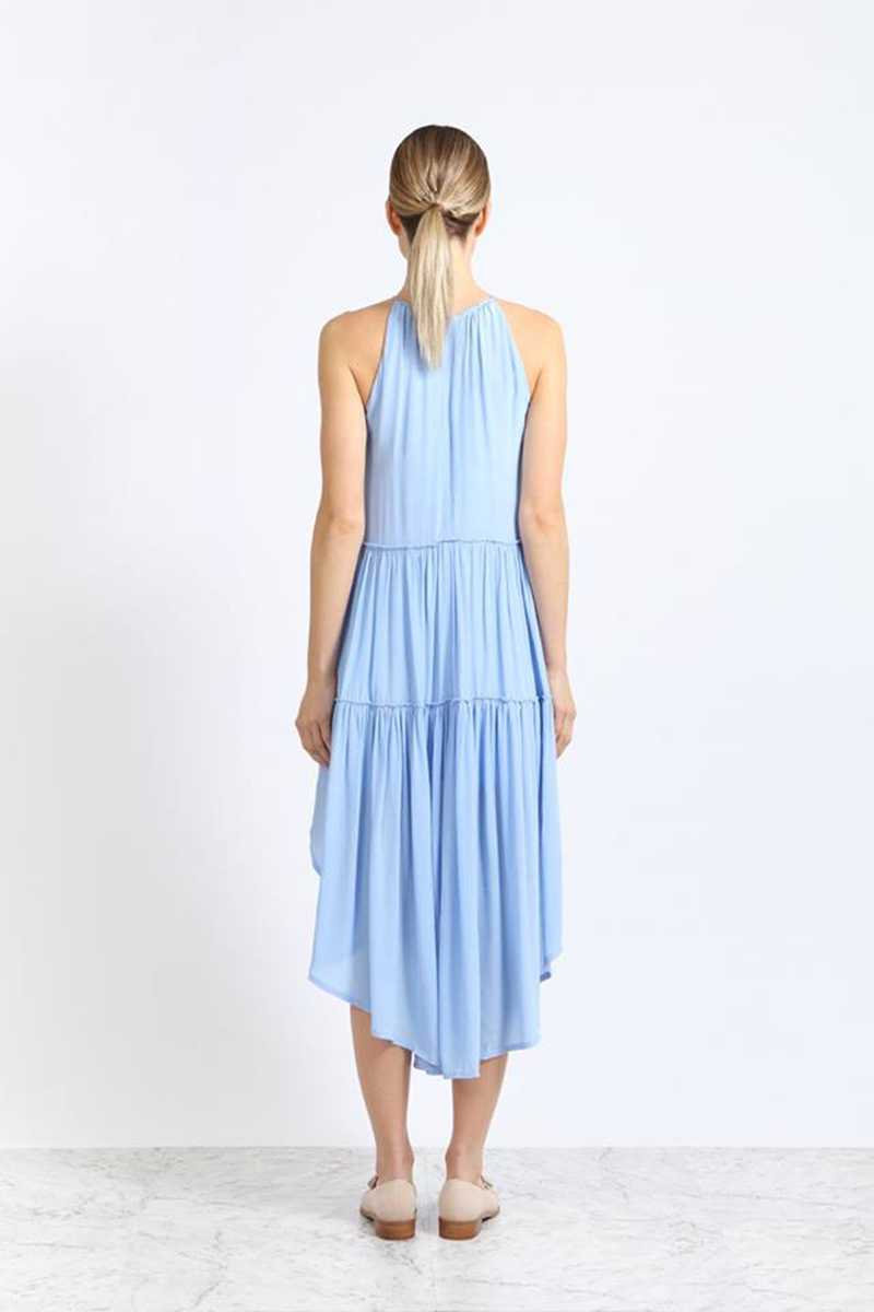 Elliatt Culture Halter Neck Asym Dress Blue - Talis Collection