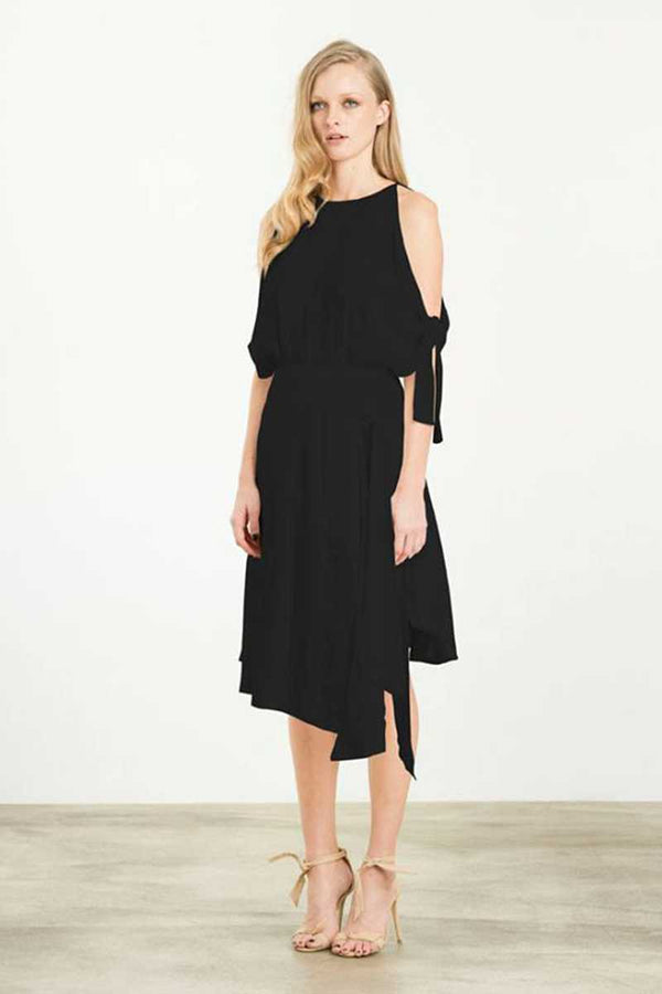 Elliatt Captivate Cold Shoulder Dress Black - Talis Collection