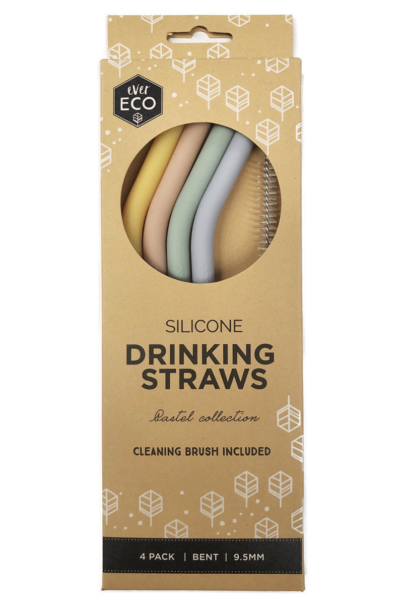 Ever Eco Silicone Straws Bent 4 Pack - Talis Collection