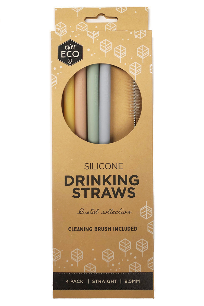 Ever Eco Silicone Straws Straight 4 Pack - Talis Collection