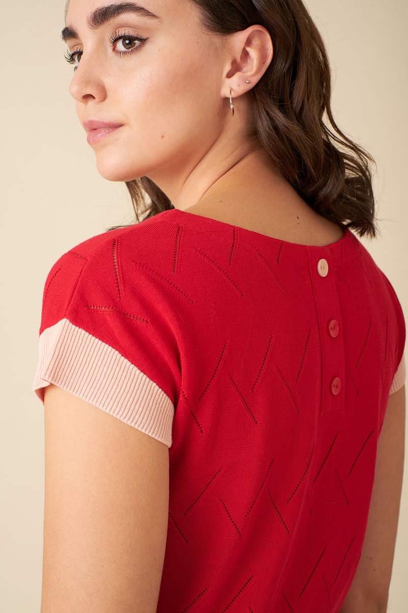 Emily and Fin Willow Knit Top Red