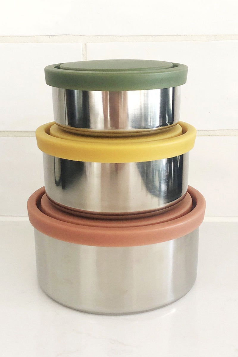 Ever Eco Stainless Steel Round Nesting Containers Autumn Collection 3 Piece Set