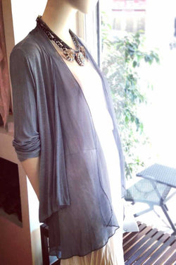 Fernanda Oversized Cardigan with Silk Layer