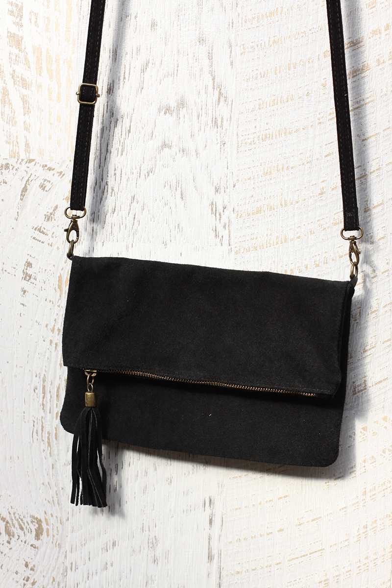 Nelia Leather Shoulder Bag Black