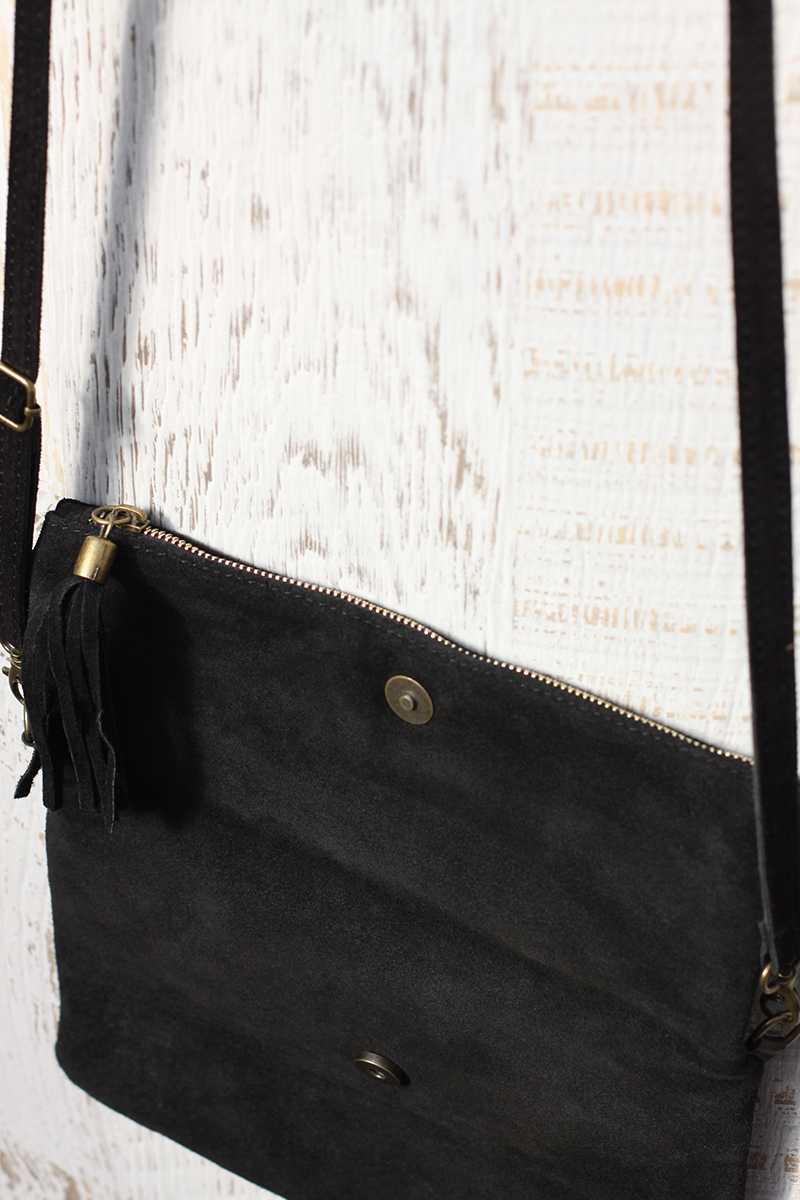 Nelia Leather Shoulder Bag Black