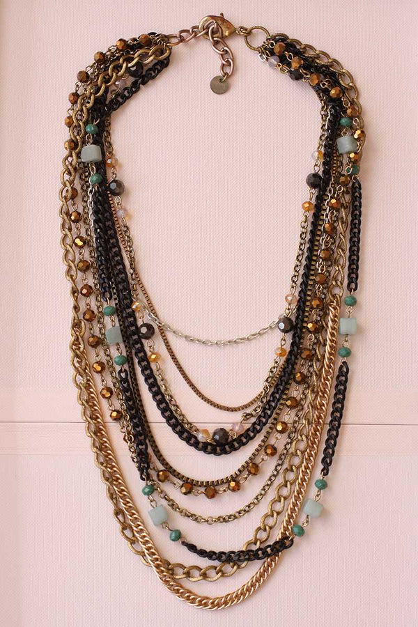 Belicia Multirow Chain Necklace - Talis Collection