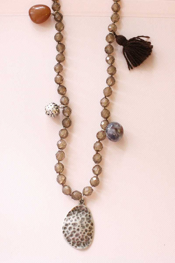 Edita Pompon Long Necklace - Talis Collection