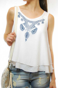 Estela Tiered Printed Vest Top - Talis Collection