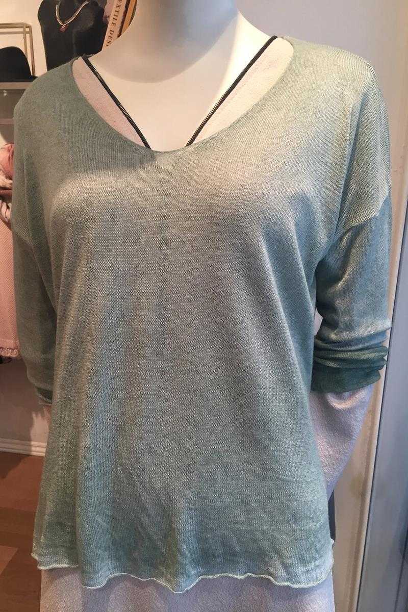 Knit Top in Blue Gray