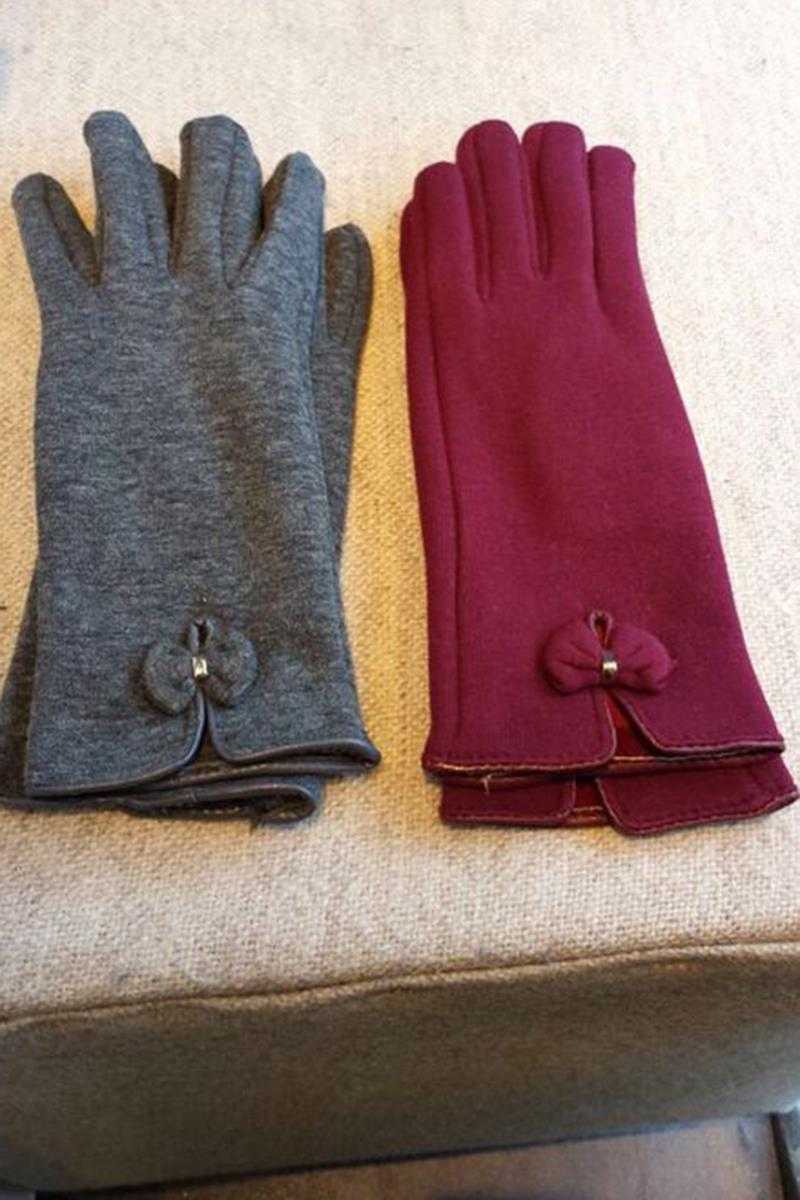 Idella Gloves with Bow Red