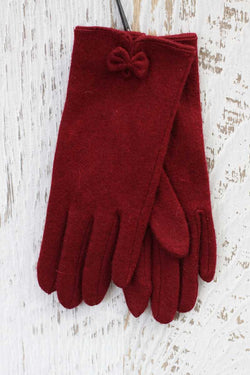 Idella Gloves with Bow Red