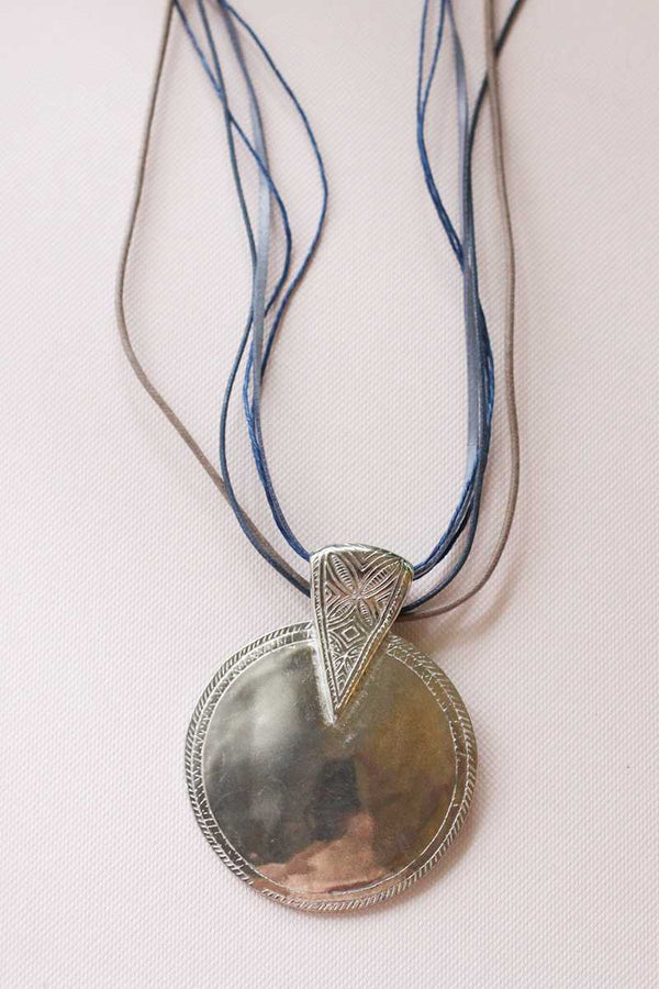 Silver Pendant Long Necklace