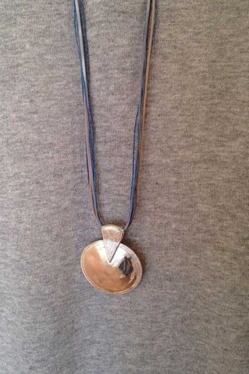 Silver Pendant Long Necklace