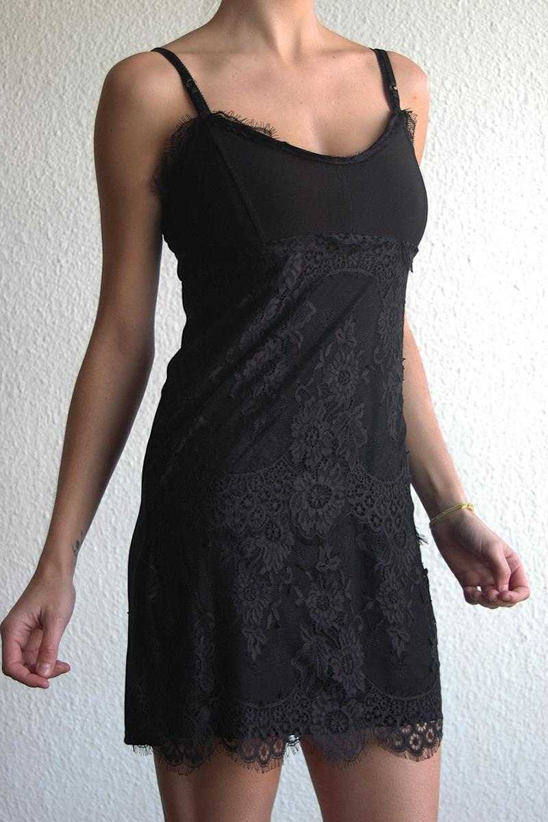 Alexia Sweetheart Neck Lace Mini Dress Black - Talis Collection