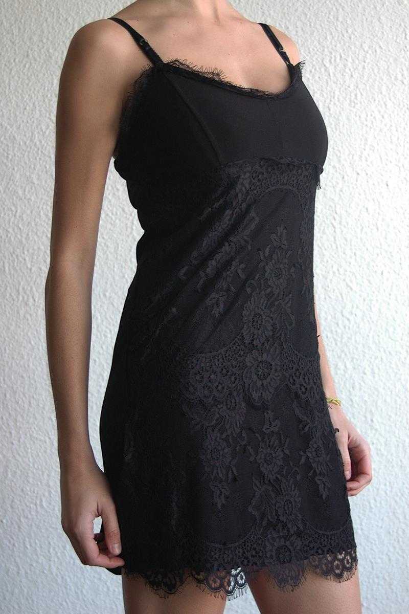 Alexia Sweetheart Neck Lace Mini Dress Black - Talis Collection