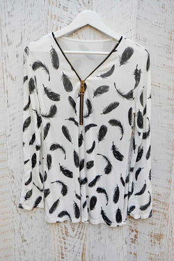 Feather Print Top