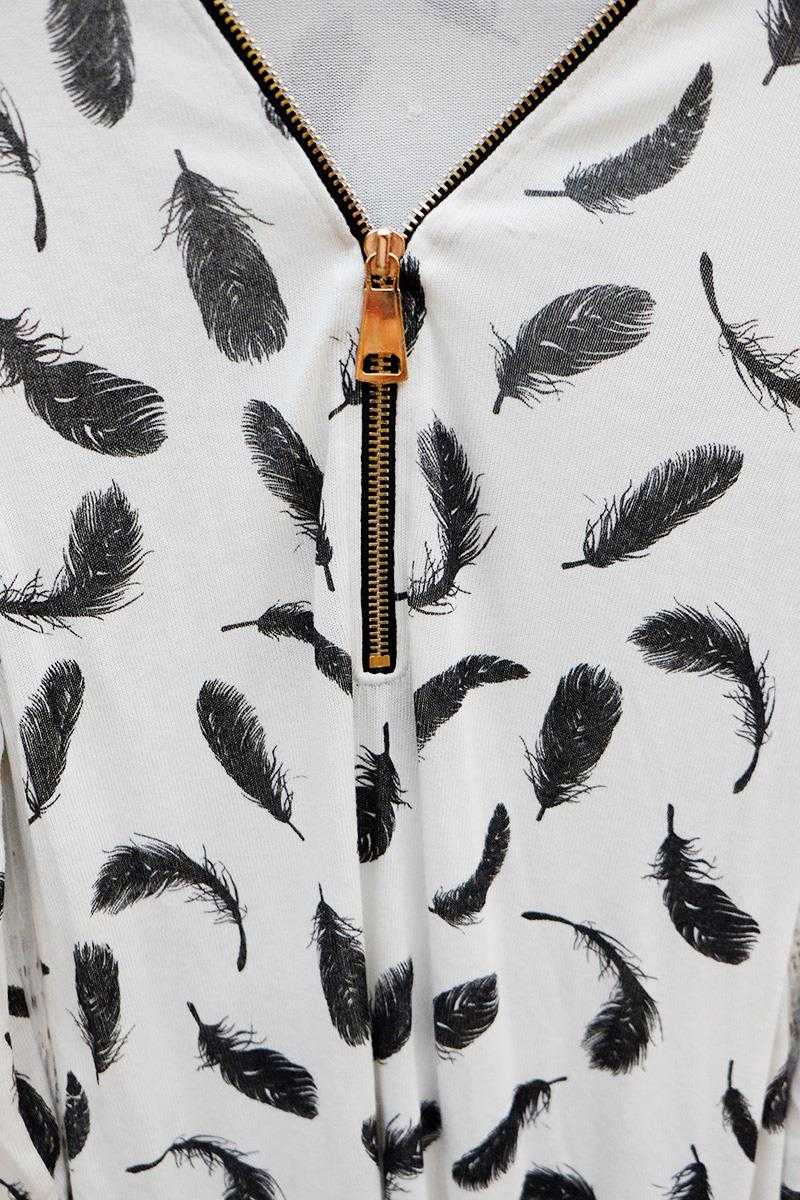Feather Print Top