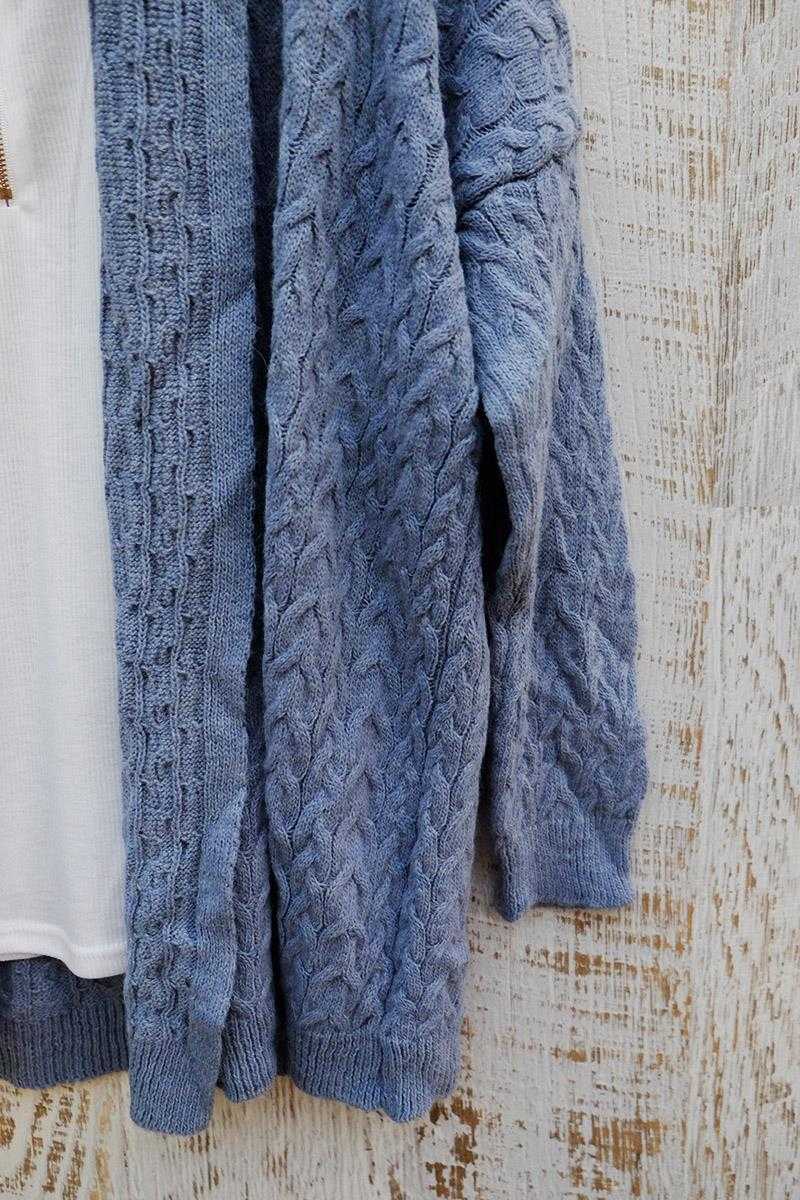 Rocio Cable Wool Cardi Blue