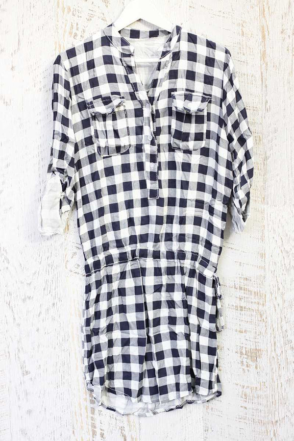 Charo Check Shirt Dress - Talis Collection