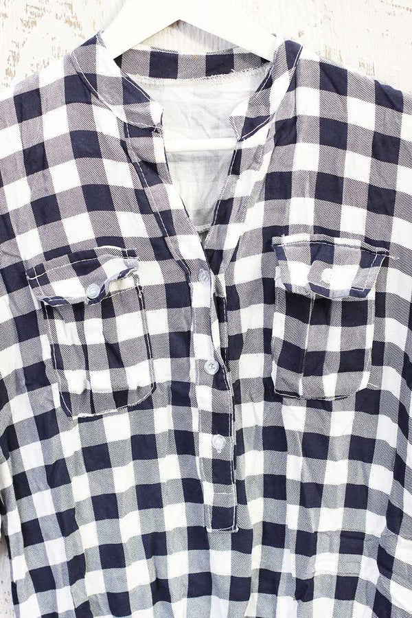 Charo Check Shirt Dress - Talis Collection