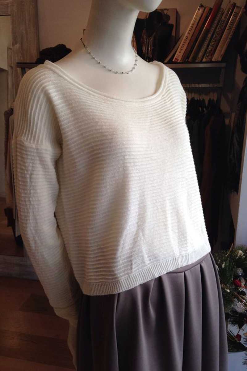 Paola Textured Wool Knit Top