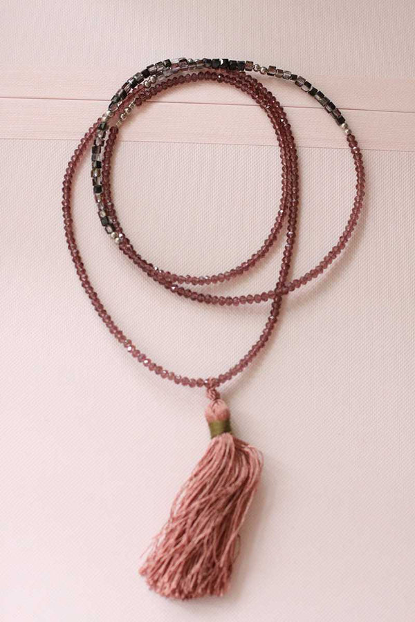 Aina Pompon Long Necklace - Talis Collection