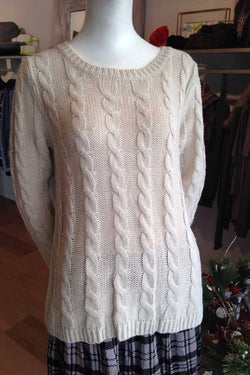 Paisley Cable Knit Wool Top