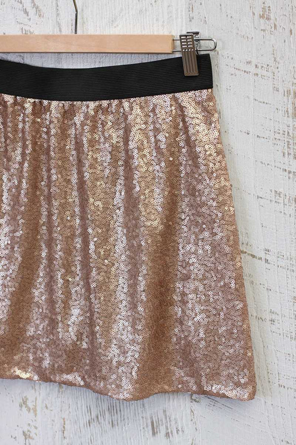 Tabitha Sequin Mini Skirt Gold