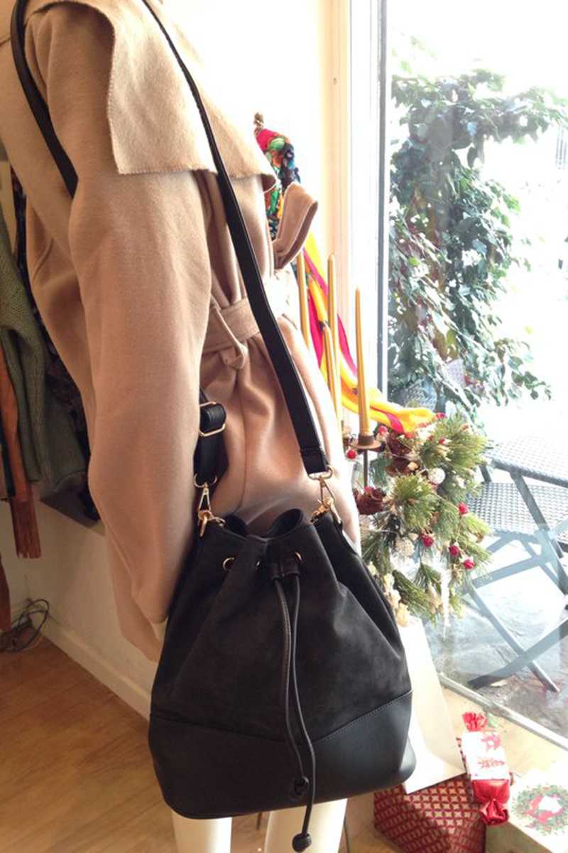 Halina Leather Bucket Bag