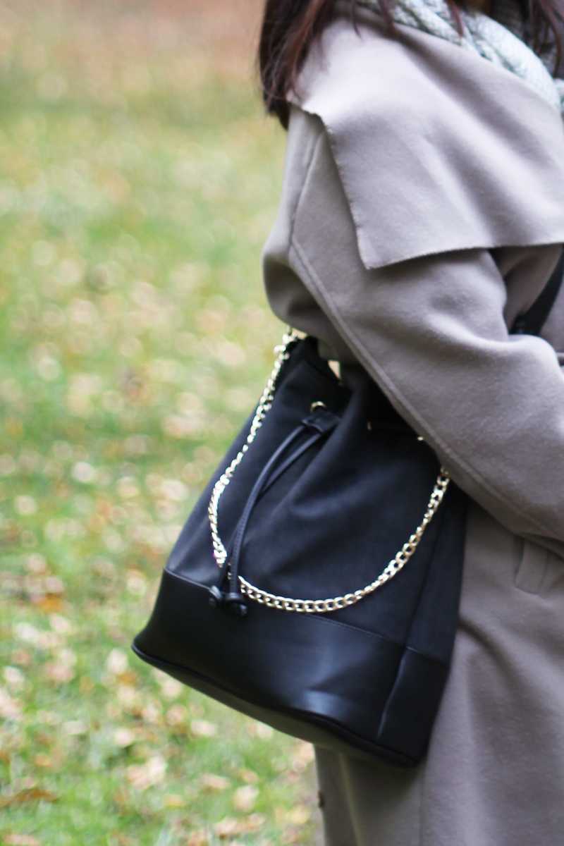 Halina Leather Bucket Bag