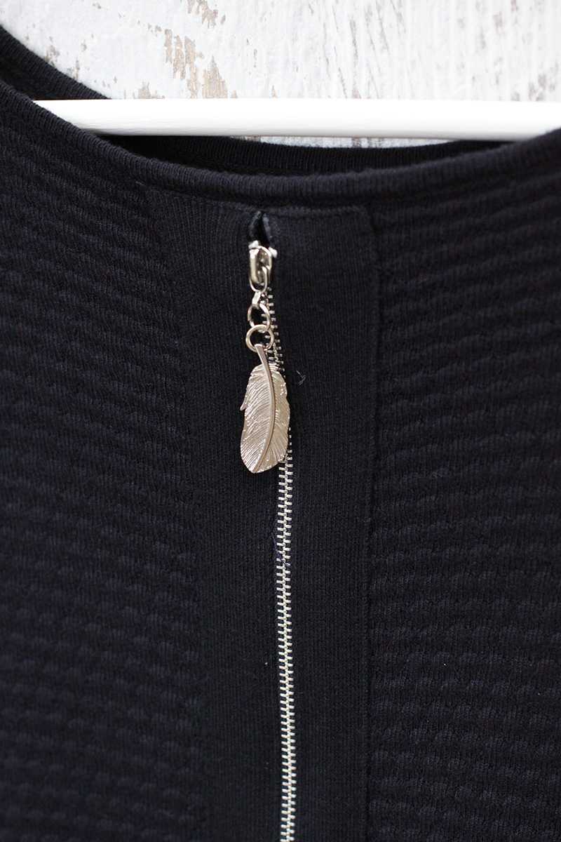 Aldona Feather Zipper Top - Talis Collection
