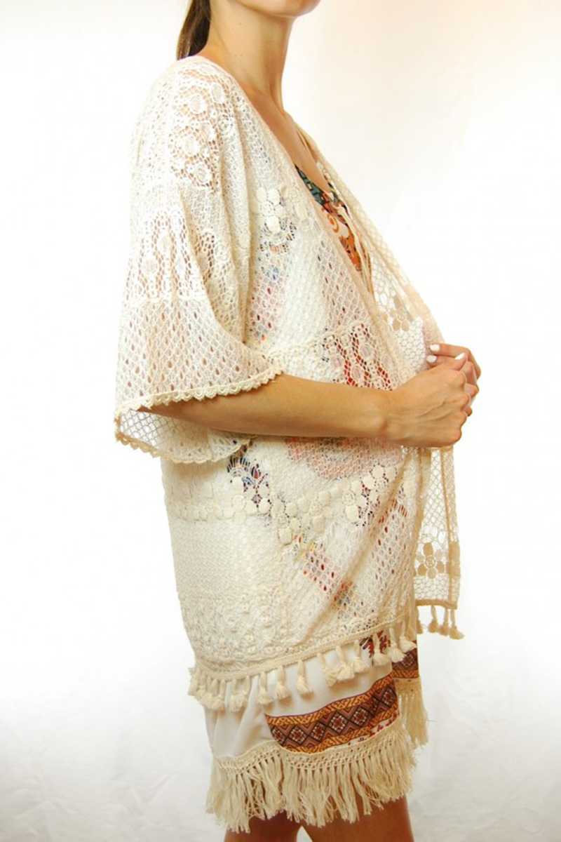 Simona Crochet Lace Kimono