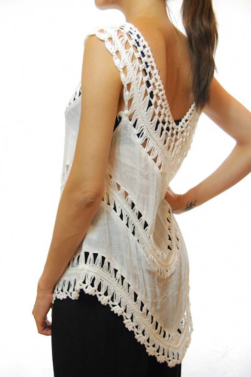 Camita Crochet Cape with Fringing - Talis Collection