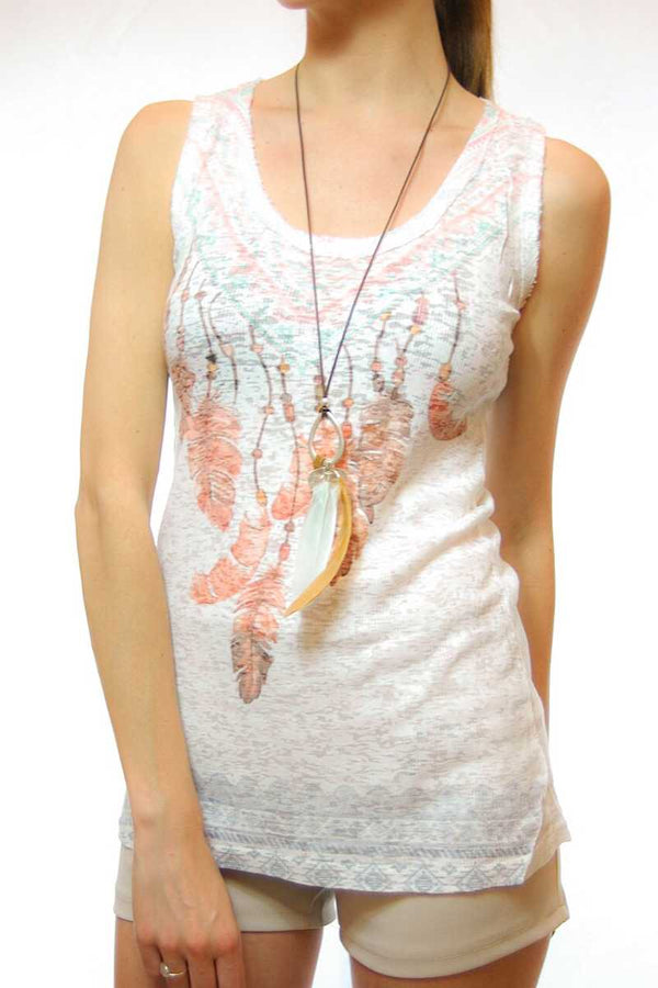 Mara Feather Print Top