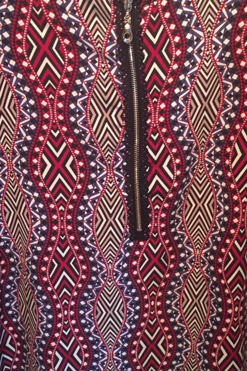 Alondra Short Sleeve Tribal Print Shift Dress - Talis Collection