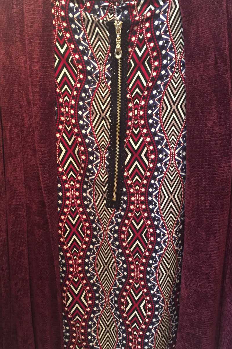 Alondra Short Sleeve Tribal Print Shift Dress - Talis Collection