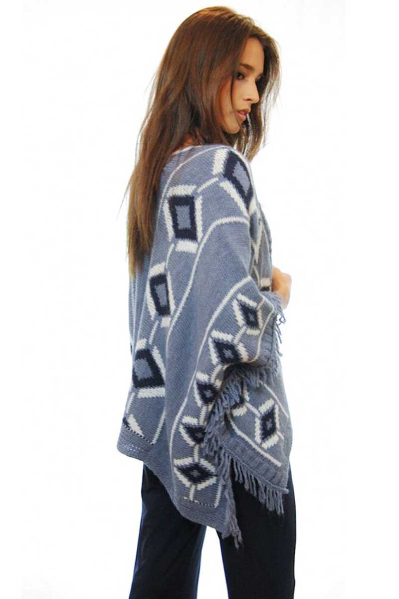 Latoya Wool Tribal Print Kimono Cardigan