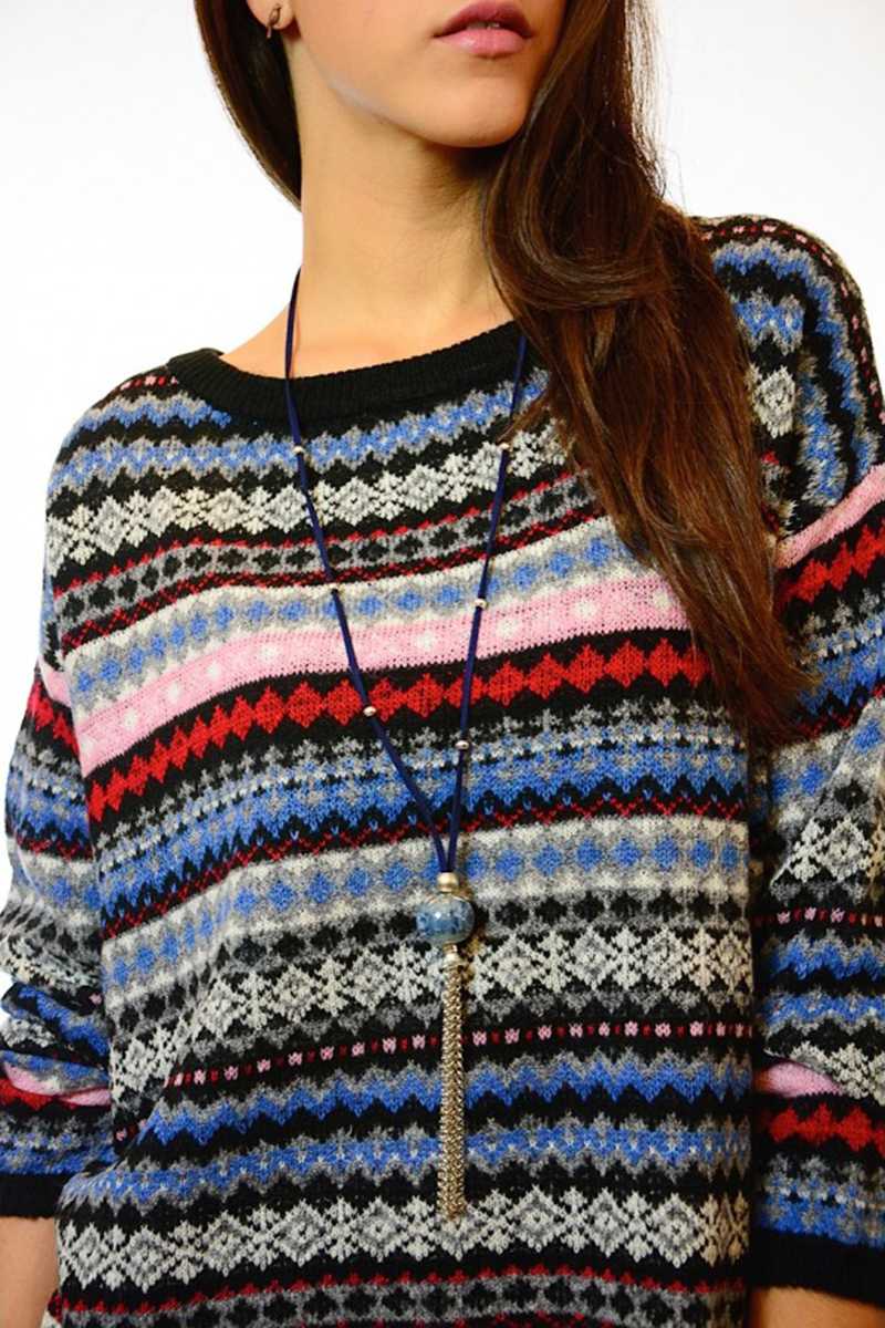 Veta Geo Print Wool Blend Sweater