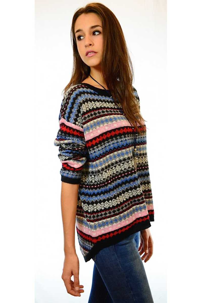 Veta Geo Print Wool Blend Sweater