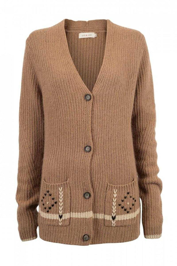 Indi and Cold Wool Blend Cardigan Camel