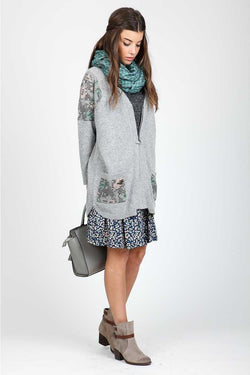 Indi and Cold Jacquard Patch Cardi