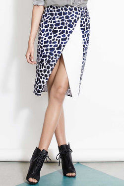 ISLA Indigo Blues Leopard Print Pencil Skirt