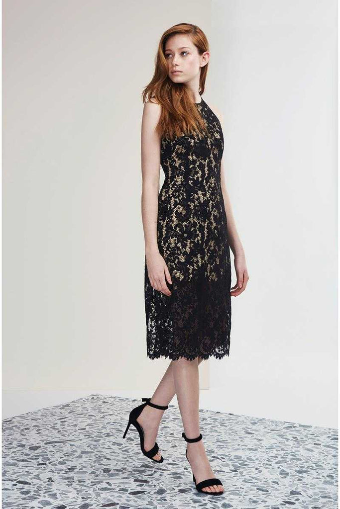 Keepsake Let It Happen Lace Midi Dress Black