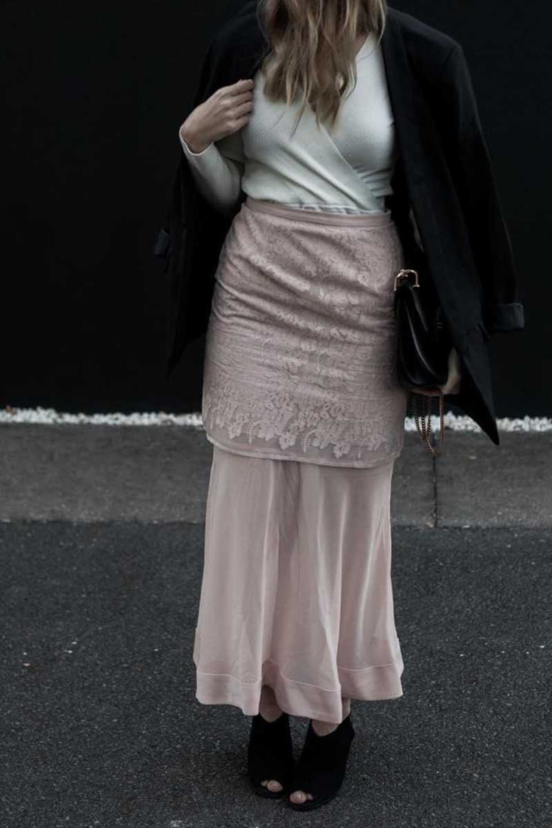 Keepsake Sundream Lace Sheer Skirt Pink
