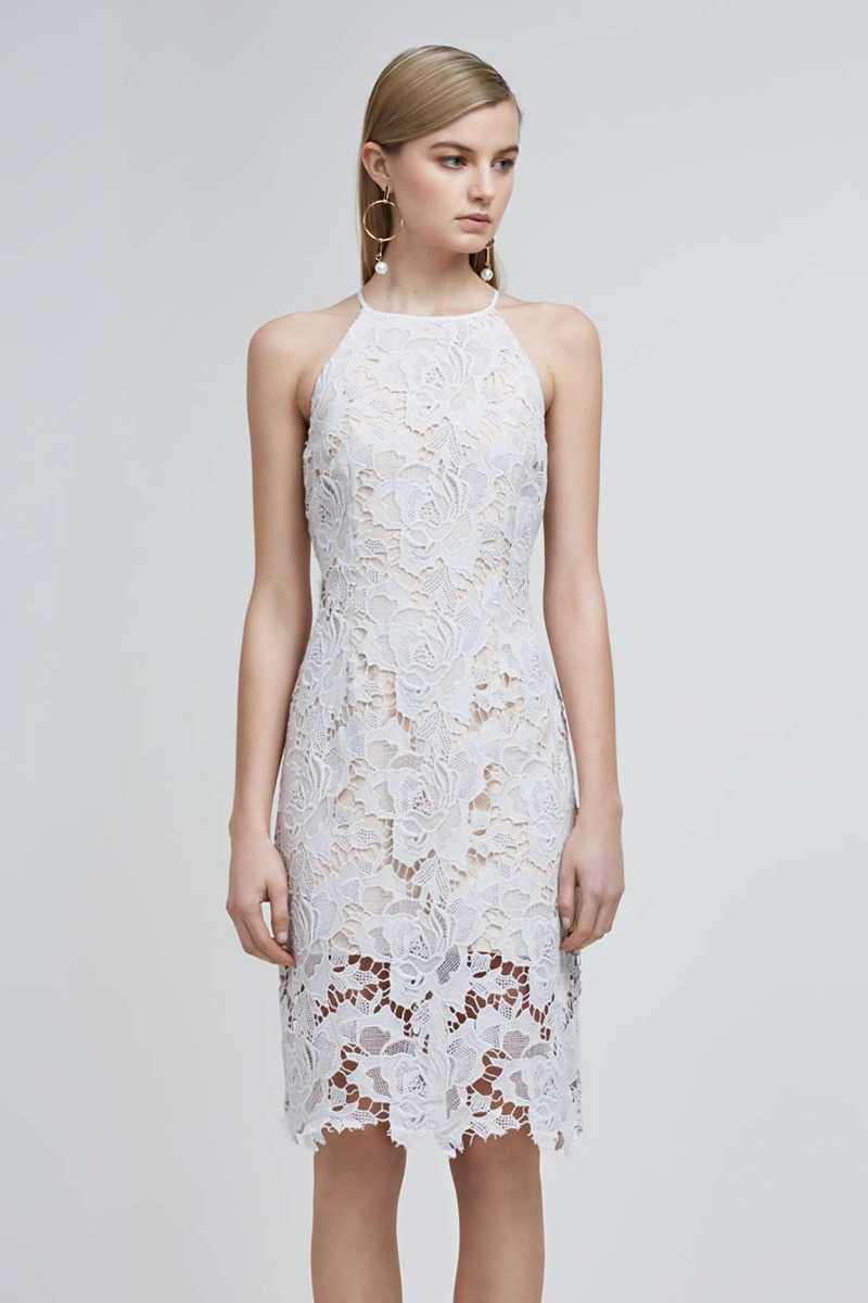 Keepsake Lonely Lover Lace Dress Oyster Keepsake Lonely Lover Lace Dress Oyster