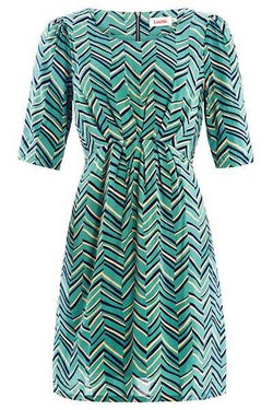 Louche London Lucy Chevron Print Dress Green Louche London Lucy Chevron Print Dress Green