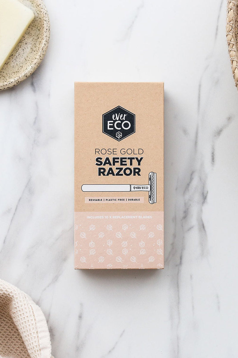 Ever Eco Rose Gold Safety Razor With 10 Replacement Blades